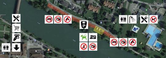 Lageplan Camper-Stellplatz an der Aare